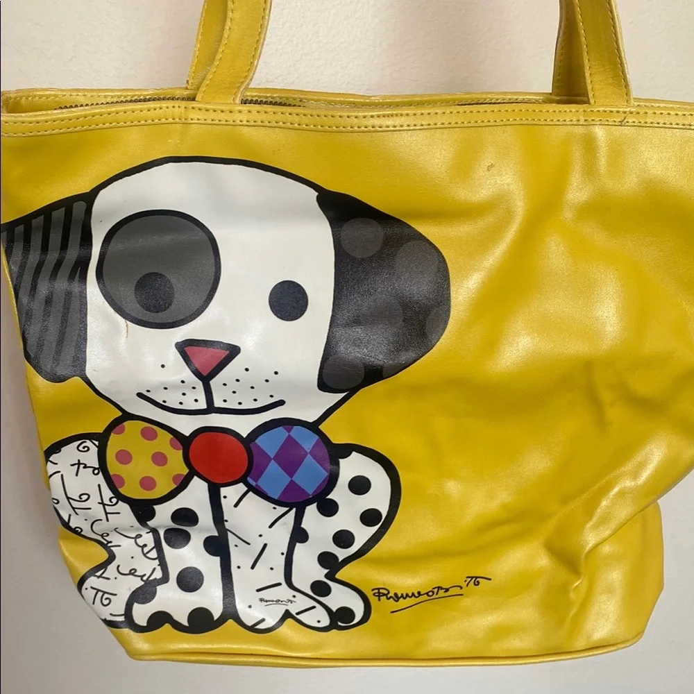 Britto Yellow Dog Pop Art Tote Bag – Romero Britto Style